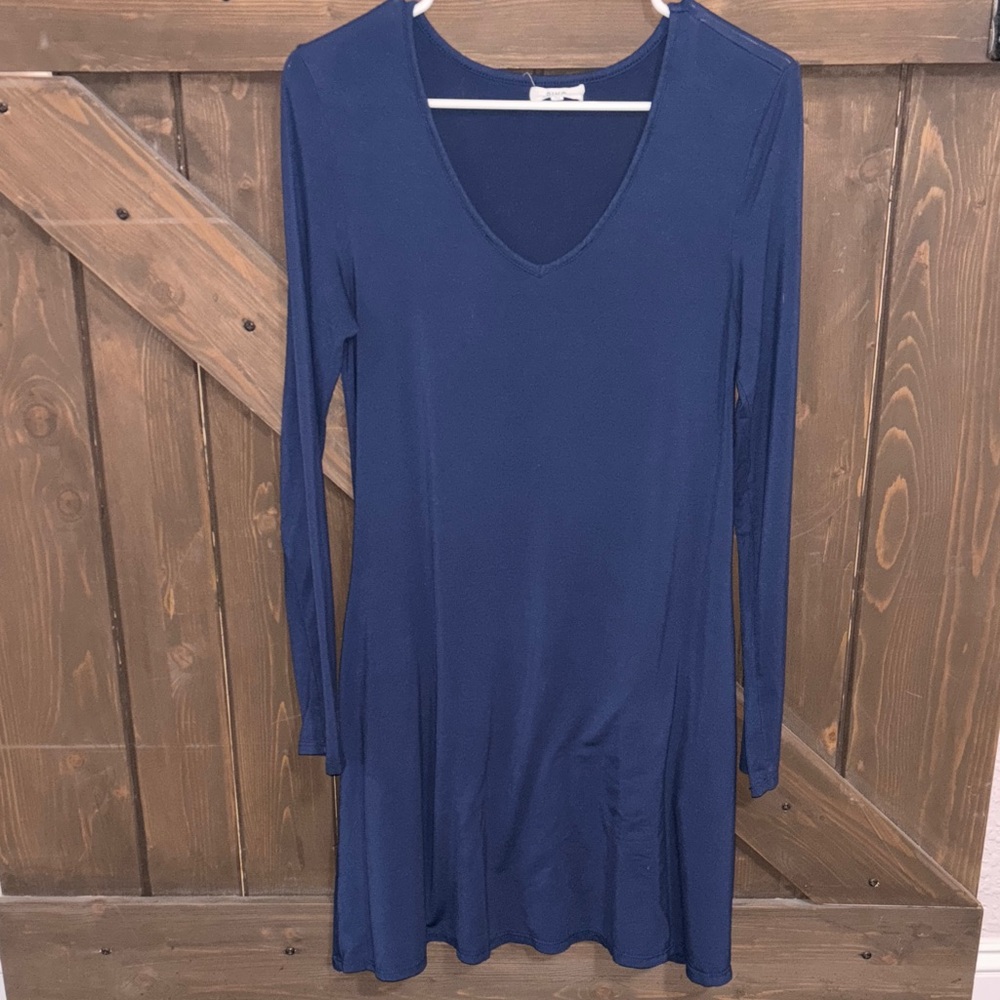 Navy Piko Dress with Pockets
